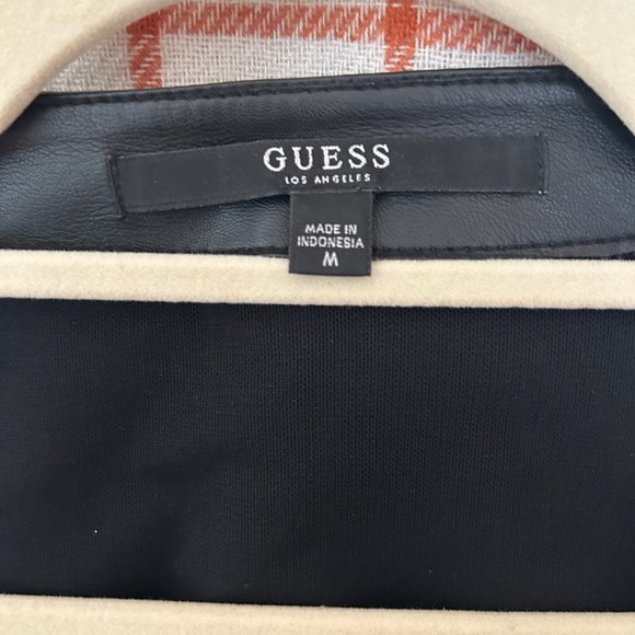 Guess Faux Leather Moto Jacket with Mesh Panels - Picture 4 of 4